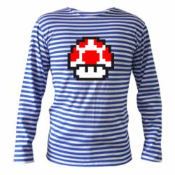 Тельняшка с длинным рукавом Гриб Марио в пикселях