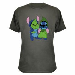 Камуфляжная футболка Гринч и Стич - PrintSalon