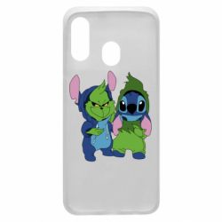 Чехол для Samsung A40 Гринч и Стич - PrintSalon