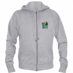 Мужское худи на молнии Гринч и Стич - PrintSalon