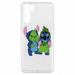 Чехол для Oppo A91/Reno3 Гринч и Стич - PrintSalon