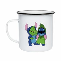 Кружка эмалированная Гринч и Стич - PrintSalon