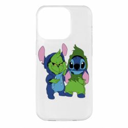 Чехол для iPhone 14 Pro Гринч и Стич - PrintSalon