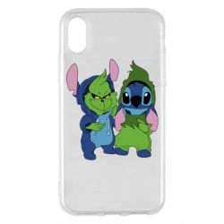 Чехол для iPhone X/Xs Гринч и Стич - PrintSalon