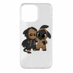Чехол для iPhone 14 Pro Max Groot And Toothless - PrintSalon