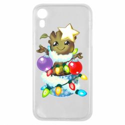 Чехол для iPhone XR Groot in the garland - PrintSalon