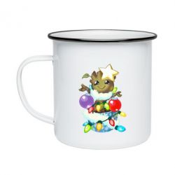 Кружка эмалированная Groot in the garland - PrintSalon