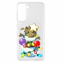 Чехол для Samsung S21 Groot in the garland-PrintSalon Чехол для Samsung S21 Groot in the garland