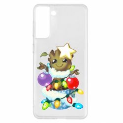 Чехол для Samsung S21+ Groot in the garland - PrintSalon