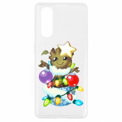 Чехол для Oppo Find X2 Groot in the garland - PrintSalon