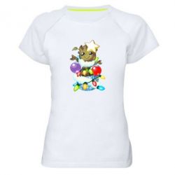 Женская футболка для спорта Groot in the garland - PrintSalon