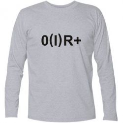 Футболка с длинным рукавом Группа крови (1)0+ - PrintSalon