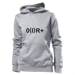 Женское худи Группа крови (1)0+ - PrintSalon