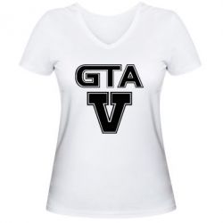 Жіноча футболка з V-подібним вирізом GTA 5 - PrintSalon