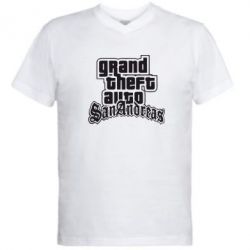 Мужская футболка  с V-образным вырезом GTA San Andreas - PrintSalon
