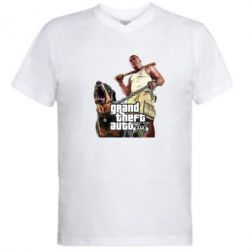 Чоловіча футболка з V-подібним вирізом GTA V Logo - PrintSalon