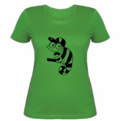 Женская футболка Хамелеон на ветке - PrintSalon