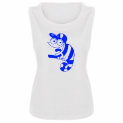 Женская майка Хамелеон на ветке - PrintSalon