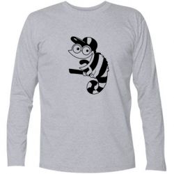 Футболка с длинным рукавом Хамелеон на ветке - PrintSalon