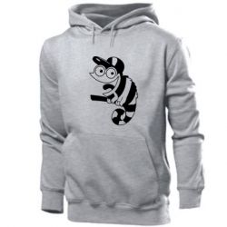 Мужское худи Хамелеон на ветке - PrintSalon