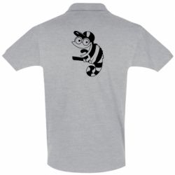 Мужское поло Хамелеон на ветке - PrintSalon