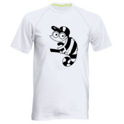 Мужская футболка для спорта Хамелеон на ветке - PrintSalon