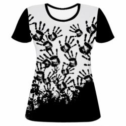 Женская футболка 3D Hand prints - PrintSalon