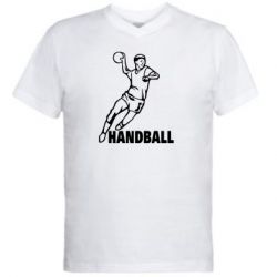 Мужская футболка  с V-образным вырезом Handball - PrintSalon