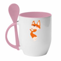 Чашка с ложкой Happy fox - PrintSalon