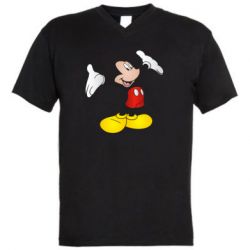 Чоловіча футболка з V-подібним вирізом Happy Mickey Mouse - PrintSalon