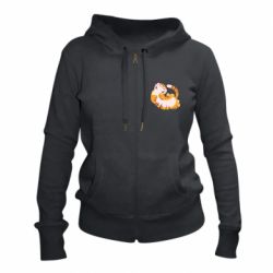 Женское худи на молнии Happy tiger - PrintSalon