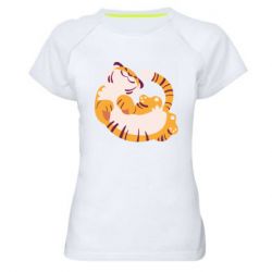 Женская футболка для спорта Happy tiger - PrintSalon