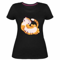 Женская премиум футболка Happy tiger - PrintSalon