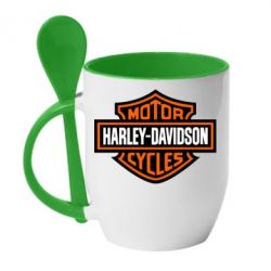 Чашка с ложкой Harley-Davidson logo - PrintSalon