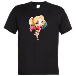 Чоловіча футболка з V-подібним вирізом Harley quinn anime about tits - PrintSalon
