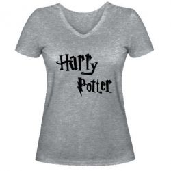 Жіноча футболка з V-подібним вирізом Harry Potter logo - PrintSalon