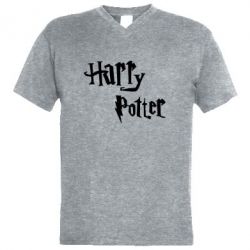 Чоловіча футболка з V-подібним вирізом Harry Potter logo - PrintSalon