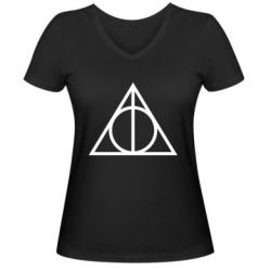 Жіноча футболка з V-подібним вирізом Harry Potter logo - PrintSalon