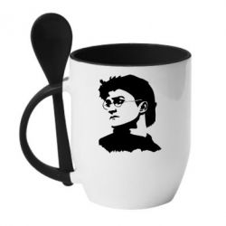 Чашка з ложкою Harry Potter silhouette - PrintSalon