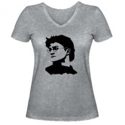 Жіноча футболка з V-подібним вирізом Harry Potter silhouette - PrintSalon