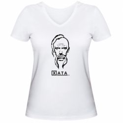 Женская футболка с V-образным вырезом Хата - PrintSalon