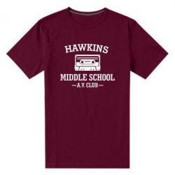 Мужская футболка премиум Hawkins middle school - PrintSalon