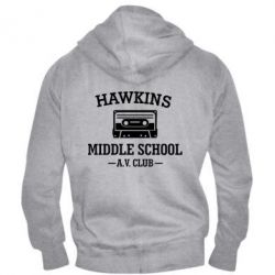 Мужское худи на молнии Hawkins middle school - PrintSalon