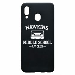 Чехол для Samsung A20 Hawkins middle school - PrintSalon