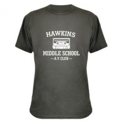 Камуфляжная футболка Hawkins middle school - PrintSalon