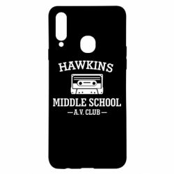 Чехол для Samsung A20s Hawkins middle school - PrintSalon