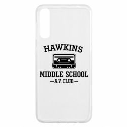 Чехол для Samsung A50 Hawkins middle school - PrintSalon