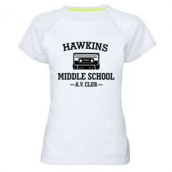 Женская футболка для спорта Hawkins middle school - PrintSalon