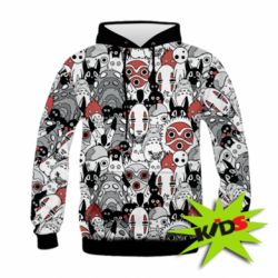 Дитяче 3D худі Hayao Miyazaki Characters - PrintSalon