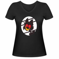 Женская футболка с V-образным вырезом Hazbin hotel Alastor - PrintSalon